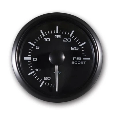 MGS 52mm Electrical Boost / Vacuum Gauge -30~0 inHg / 0~30 PSI White & Amber LED - Image 1 of 4