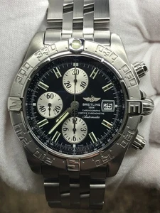 Reloj Breitling Galactic 44 mm cronógrafo A13364 esfera negra panda automático para hombre - Imagen 1 de 10