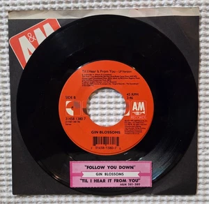 GIN BLOSSOMS Follow You Down Orig '95 A&M Alt Rock 45 w/Title Strip Sleeve VG++ - Picture 1 of 1