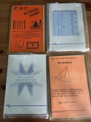 TI99 4/A Rare Software 3D World Advanced Diag Floppy Disk Lot Vintage Untested - Image 1 of 4