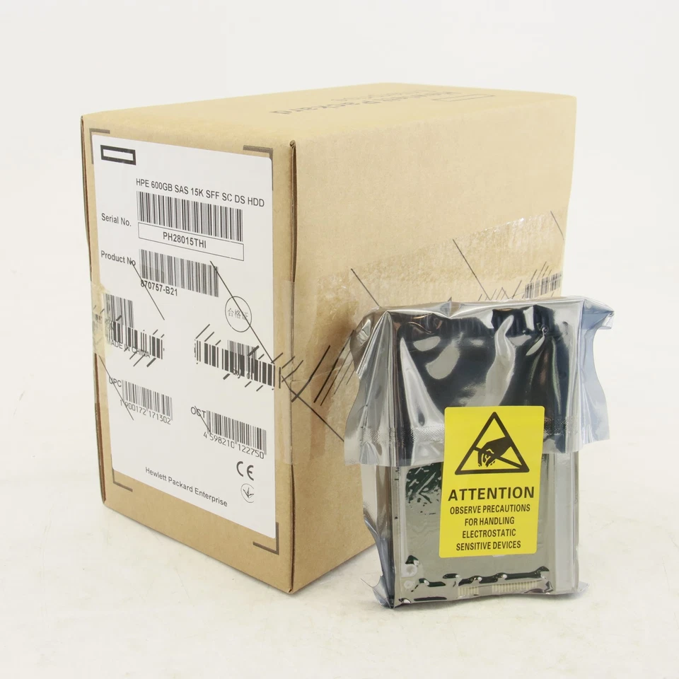 New For HPE 2.5" 600GB 12G 15K SFF SC HDD Hard Drive 867254-002 870757-B21  - Image 1 of 4