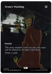 Magic the Gathering- Scout's Warning Borderless - 6 - MYTHIC - Avatar TLE - NM/M - Picture 1 of 2