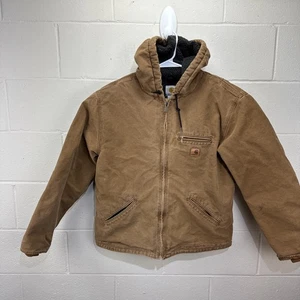 Vintage Carhartt Men's J141 211 Sierra Sandstone Jacket Sherpa Lined Large Y2k - Picture 1 of 21