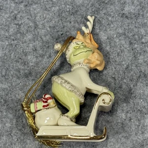 Vintage Lenox The Grinchiest Sleigh Ride Grinch Max Porzellan Ornament 2000 - Bild 1 von 15