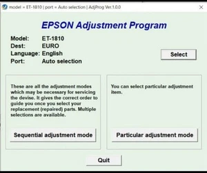 Epson ET1810, ET2800, ET2810, ET2820, ET2825, ET4800 Tintenkissenzähler Reset - Bild 1 von 1