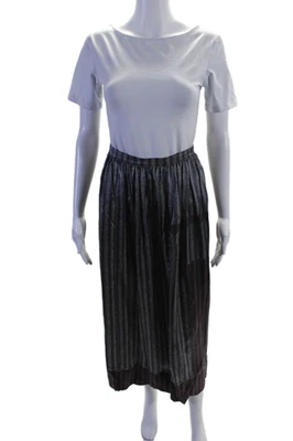 Saia Casual Longa Listrada Feminina Burning Torch Seda Padrão com Zíper Cinza Tamanho XS - Imagem 1 de 4