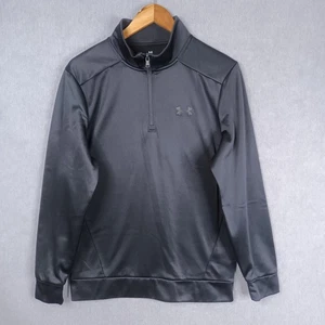 Under Armour Mens Size S Loose Fit Black 1/4 Zip Long Sleeve Lightweight Jumper - Picture 1 of 9
