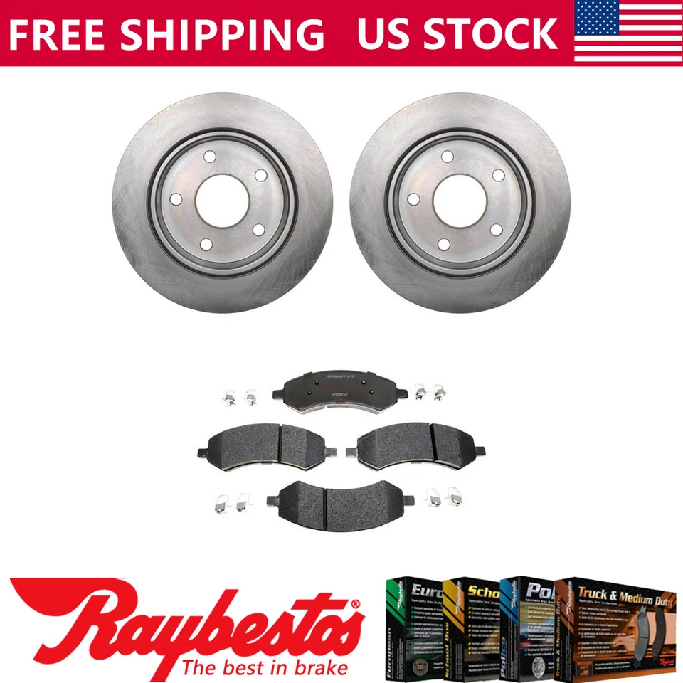 Rotores de freno delanteros + pastillas de freno metálicas y herrajes para Dodge Dakota 2005-2010 Foto 1 de 4