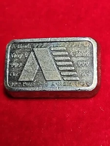 Barra estilo lingote grueso marca A plata fina .999 1 onza troy 1981 rara de colección - Imagen 1 de 6