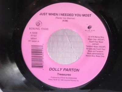 Dolly Parton,Rising Tide,"Just When I Needed You Most",US,7" 45, 1996 country,M - Image 1 of 2