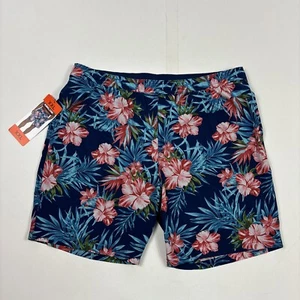 Kirkland Signature Mens Swim Trunks Lined Stretch Floral Blue 2XL - Picture 1 of 3