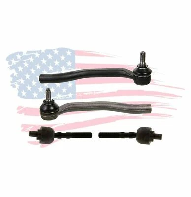 Kit de 4 piezas extremos de barra de amarre interior y exterior delanteros para Honda Prelude 1997-2001 Foto 1 de 4