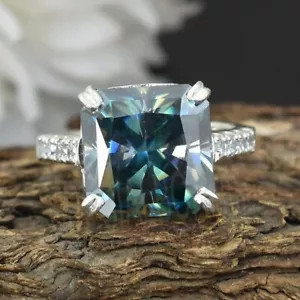 Certified RARE Natural 3.75ct VS1 Blue Diamond 925 Silver Ring for Birthday Gift - Picture 1 of 8