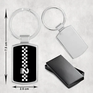 2 Tone Keyring With Black Gift Box Two Tone Ska Punk Rock Rocksteady - Picture 1 of 1