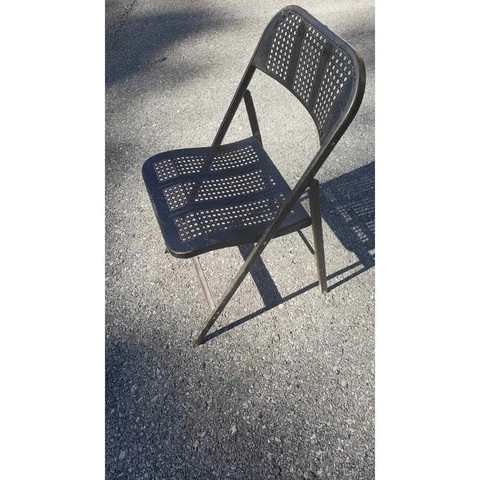VINTAGE 1940s Lyon Perforated Industrial Steel Folding Chair Cover