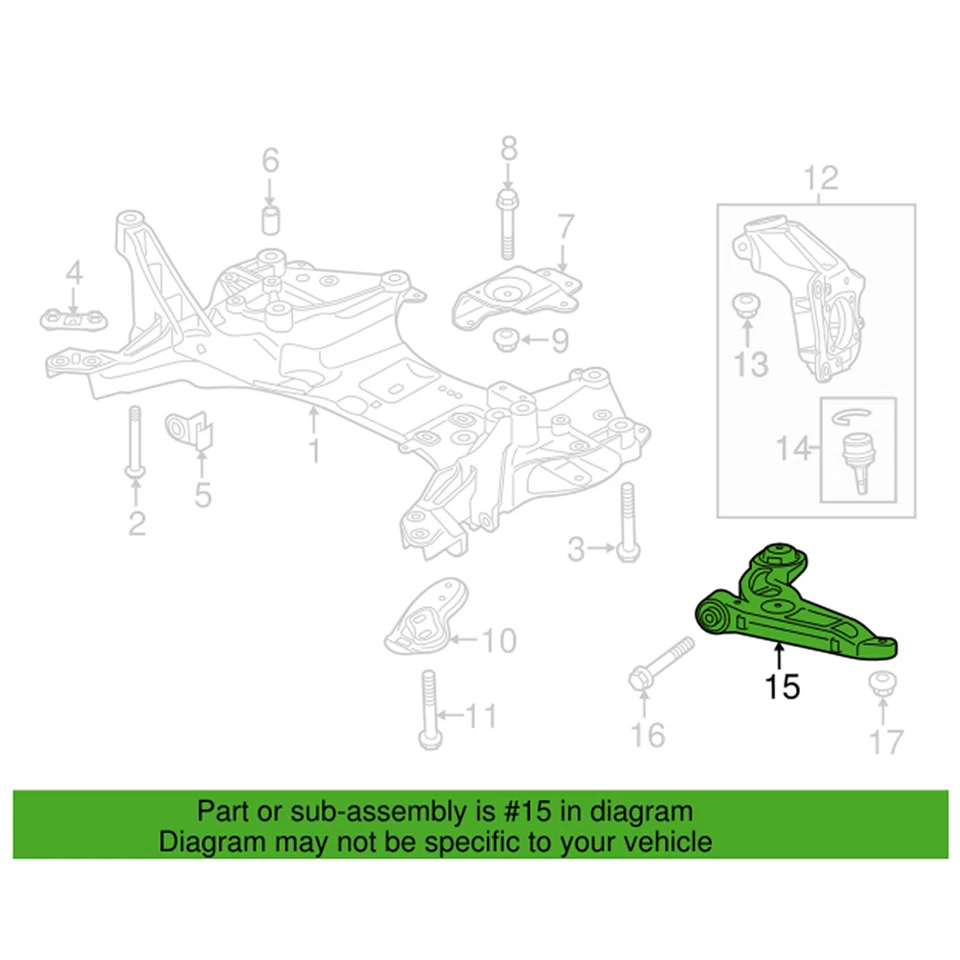 Оригинальный рычаг управления правой подвеской переднего пассажира Mopar от оригинального производителя для Jeep Cherokee - Изображение 1 из 1