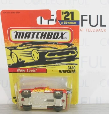 MATCHBOX - #21 GMC WRECKER - TOW TRUCK - RED W/FLAMES - DIECAST CAR 🔥 MOC - Image 1 of 2