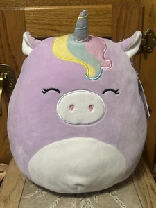 Squishmallow Silvia The Purple Unicorn Plush Rainbow KellyToy 12" NWT - Picture 1 of 7