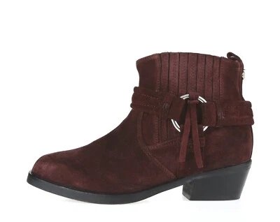 Mujer Diesel 228743 Harless Borgoña Gamuza Arnés Botines Talla 37 Foto 1 de 4