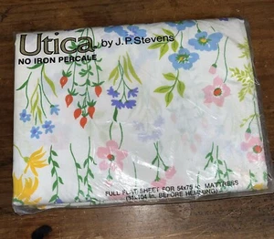 Utica JP Stevens Happy Flowers Full Flat Sheet New - Picture 1 of 2