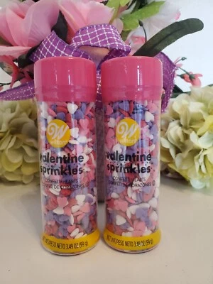 Wilton ~ Valentine's Day Confetti Hearts Mix Decorations 3.49 oz Bottle💗 2 PACK - Image 1 of 2