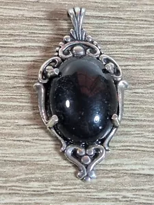 Kabana KBN 925 Sterling Silber schwarzer Onyx Träne Anhänger Gothic Stil - Bild 1 von 7