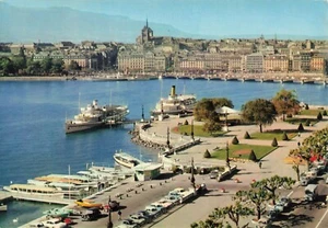 Postcard Switzerland The Quai du Mont Blanc and the City - Picture 1 of 2