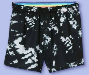 More Than Magic - Pajama Shorts Sleepwear - Black & White Tie-Dye - Size S 6/6X - Picture 1 of 3