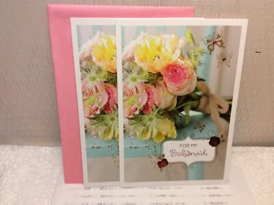 TARJETAS DE FELICITACIÓN DE AGRADECIMIENTO HALLMARK NUEVAS CON SOBRE LOTE 2 "PARA MI DAMA DE HONOR" Foto 1 de 2