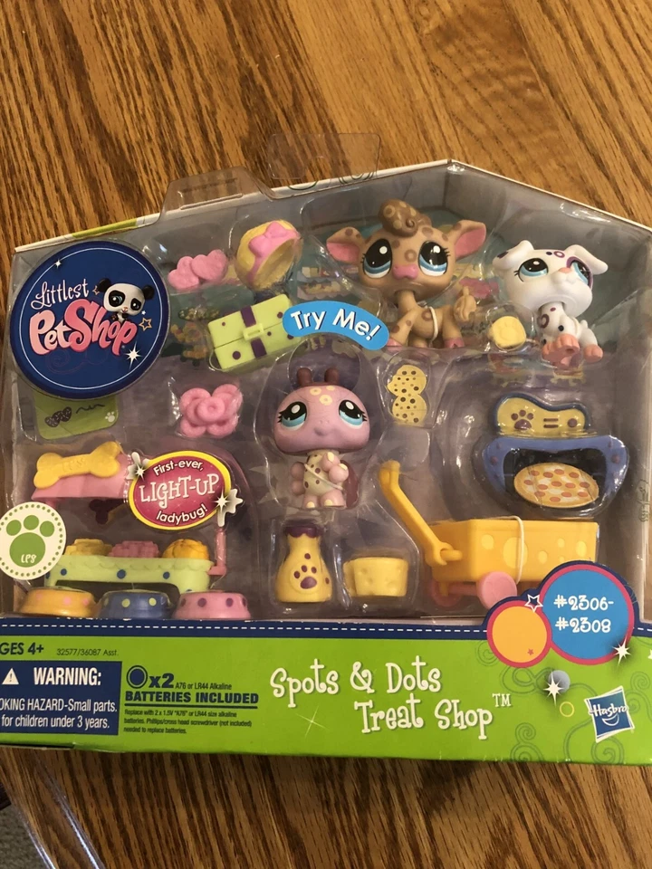 Littlest Pet Shop Spots & Dots Treat Shop 2306 2307 2308 Cow Dog Ladybug