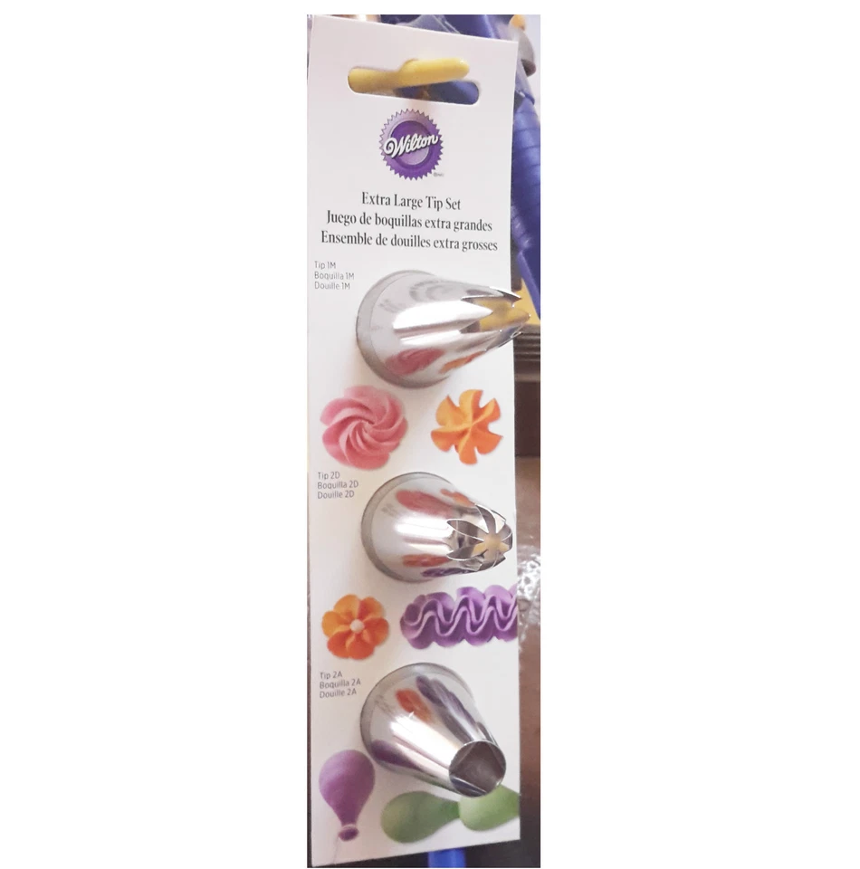 Set 3 Beccucci Bocchette WILTON ESSENZIALI 1M - 2D - 2A in blister