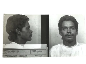Foto Mugshot Departamento de Policía de Filadelfia Orlando Rivera Hispano 1989 De colección - Imagen 1 de 5