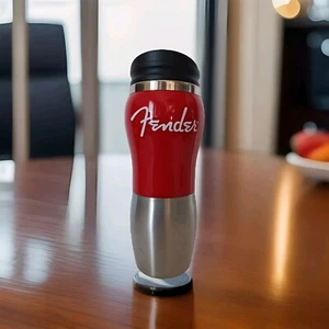 (Fender Guitar's) Insulated (Travel Mug) Stainless Steel & Red 14floz Hot/Cold - Picture 1 of 7
