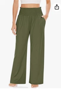 Women Yoga Pants with Pockets Casual High Waist Wide Leg Palazzo Lounge Pants - Picture 1 of 3