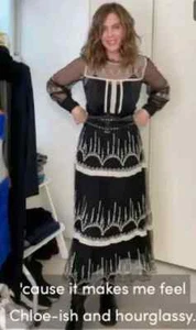 Zara Trinny Lace Sheer Tulle Embroidered Gothic Boho Blogger Fav Maxi Dress S - Picture 1 of 24