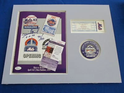 1993 Mets v. Rockies Opening Series Display w/David Nied Autographed Magazine - Image 1 of 4