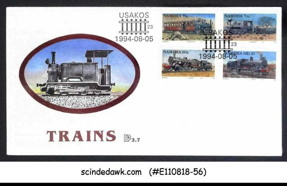 NAMIBIA - 1994 TRAINS / RAILWAY LOCOMOTIVES - 4V FDC - Image 1 of 1