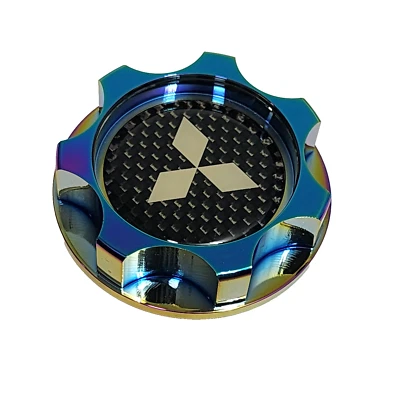 MITSUBISHI MOTORS ENGINE BILLET ALUMINUM NEO CHROME VALVE COVER OIL FILLER CAP S - Image 1 of 4
