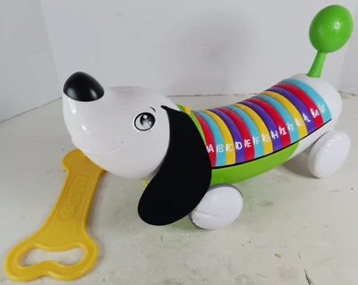 Leap Frog Alphabet Cachorro Niño Juguete Verde Tirar a lo largo Diversión Aprender ABC Foto 1 de 4