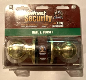 NUEVO KWIKSET LATÓN PULIDO PASILLO Y ARMARIO PUERTA PERILLA JUEGO DE PASO - Imagen 1 de 3