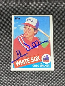 Greg Walker Chicago White Sox auto firmata 1985 Topps #623 ~ COA - Foto 1 di 3
