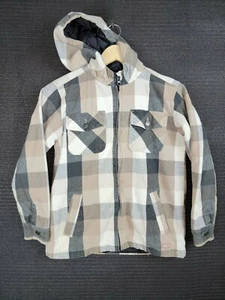 Levi's zip-up hoodie sweatshirt active size Medium (12-14) plaid flannel - Picture 1 of 11