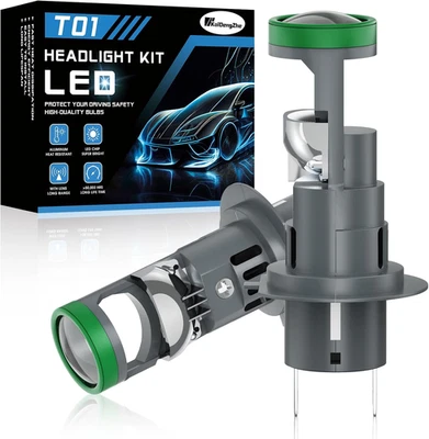 H7 LED Lampadina per Fari Con Mini Lente Proiettore, 2 PZ 12V 80W 21000LM 800% P - Immagine 1 di 4