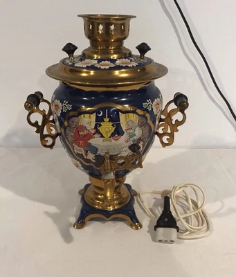 Hervidor eléctrico ruso soviético vintage Samovar pintado a mano 3L URSS 1990 como está Foto 1 de 4