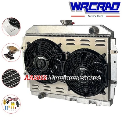 Racing Radiator+Shroud Fan For 1968-1974 AMC Javelin 1960-1962 AMX Rambler V8 AT - Изображение 1 из 4