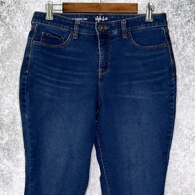 Vaqueros ajustados con curvas Style & Co para mujer talla 10 cortos elásticos lavado mediano Foto 1 de 4