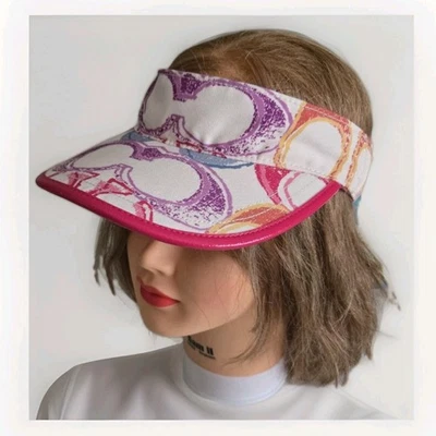 Visera Coach Rosa Multicolor Firma Logo Sombrero OSFA Ajustable Usado en Excelente Condición Foto 1 de 4