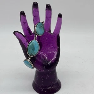 Barse Designer 925 Sterling Silver Chunky Natural Turquoise Link Bracelet 7” - Picture 1 of 7