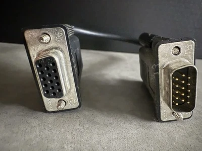 VGA to VGA Cable Male To Female 12" SVGA Monitor Extension Cord Plug for PC - Image 1 of 2
