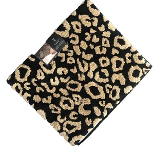 New Rachel Zoe Bath Rug 20 x 32 inches Black Tan Cheetah Leopard - Picture 1 of 3